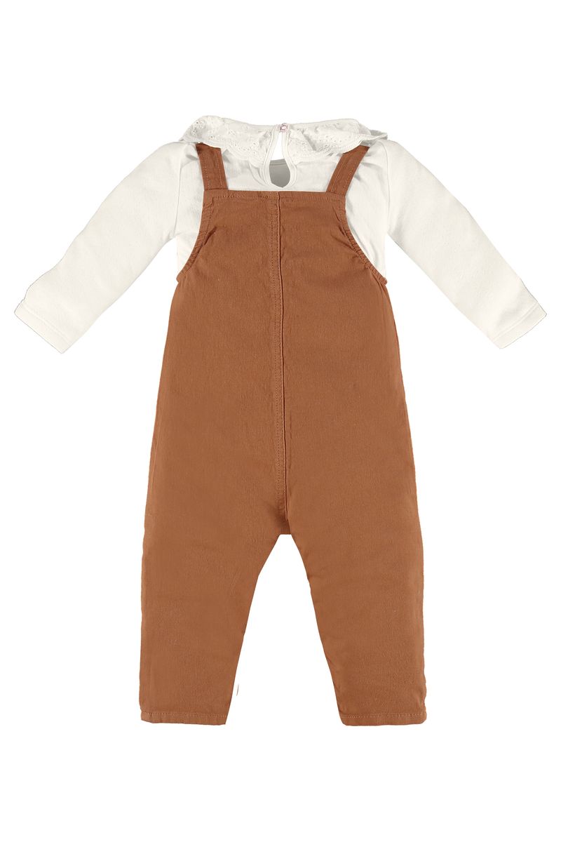 Up-Baby---Conjunto-de-Inverno-com-Jardineira-e-Blusa-para-Bebe-Menina-Marrom