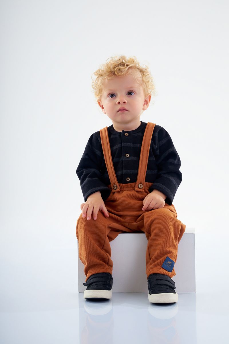 Up-Baby---Conjunto-com-Jardineira-e-Body-Manga-Longa-para-Bebe-Menino-Azul-escuro