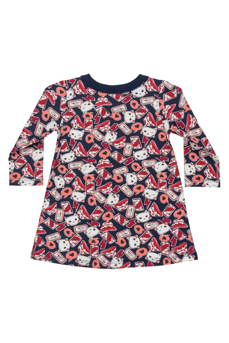 Bee-Loop---Vestido-manga-longa-para-Bebe-Azul