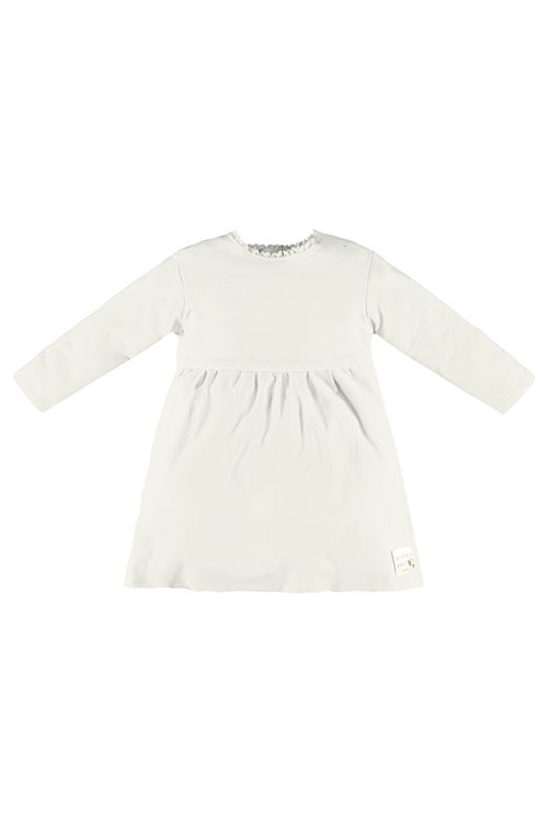 Vestido Manga Longa Infantil Nature em Molecotton (Off White) Up Baby