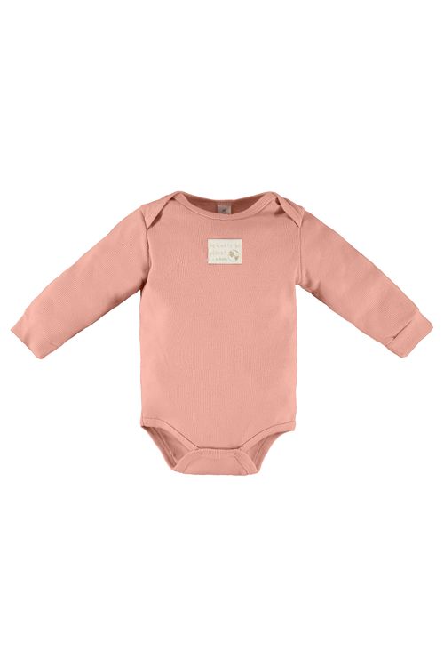 Body Manga Longa em Ribana para Bebê Unissex Nature (Rosa) Up Baby