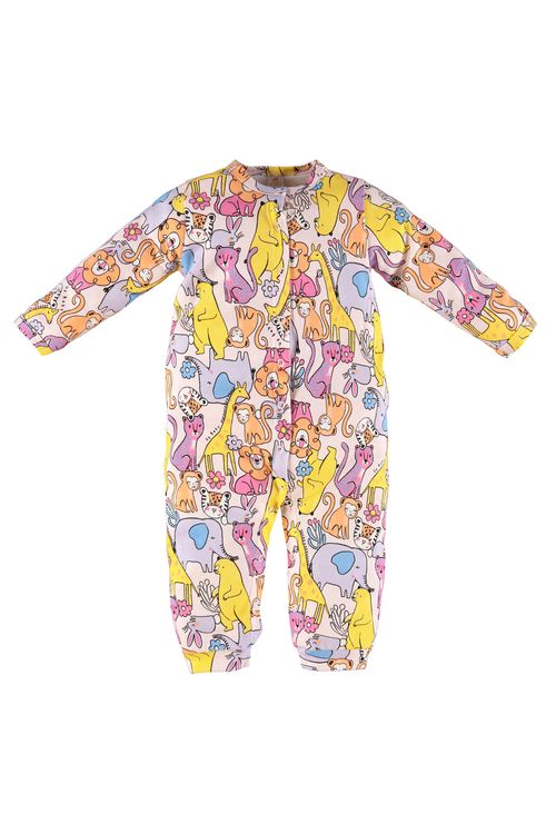 Macacão Longo Feminino para Bebês em Suedine (Rosa Claro) Up Baby