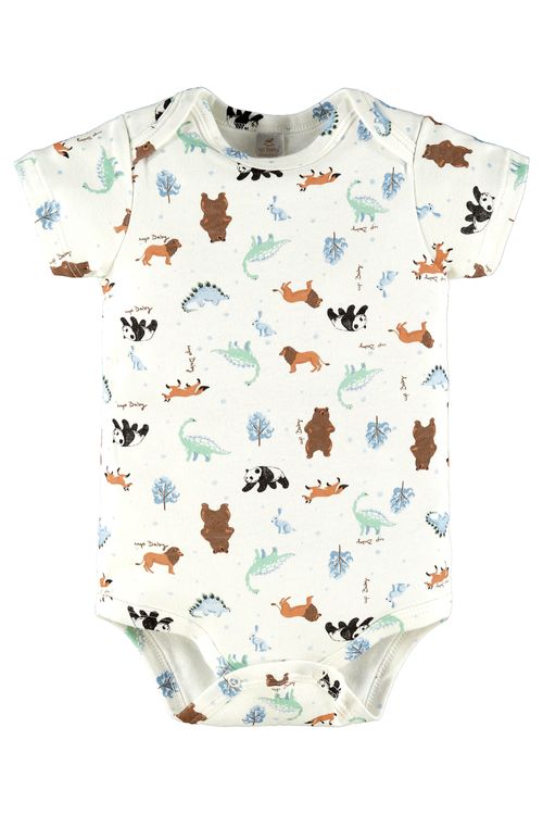 Body Manga Curta em Suedine Masculino para Bebês (Bege) Up Baby