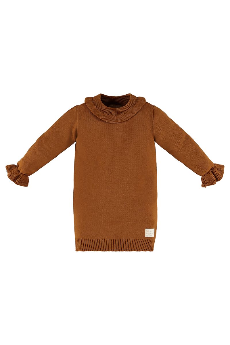 Up-Baby---Vestido-Infantil-em-Tricot-Amarelo-Escuro