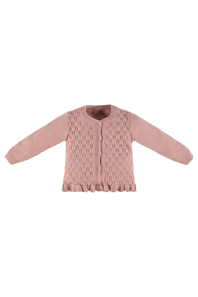 Up-Baby---Casaco-Infantil-para-Meninas-em-Tricot-Rosa