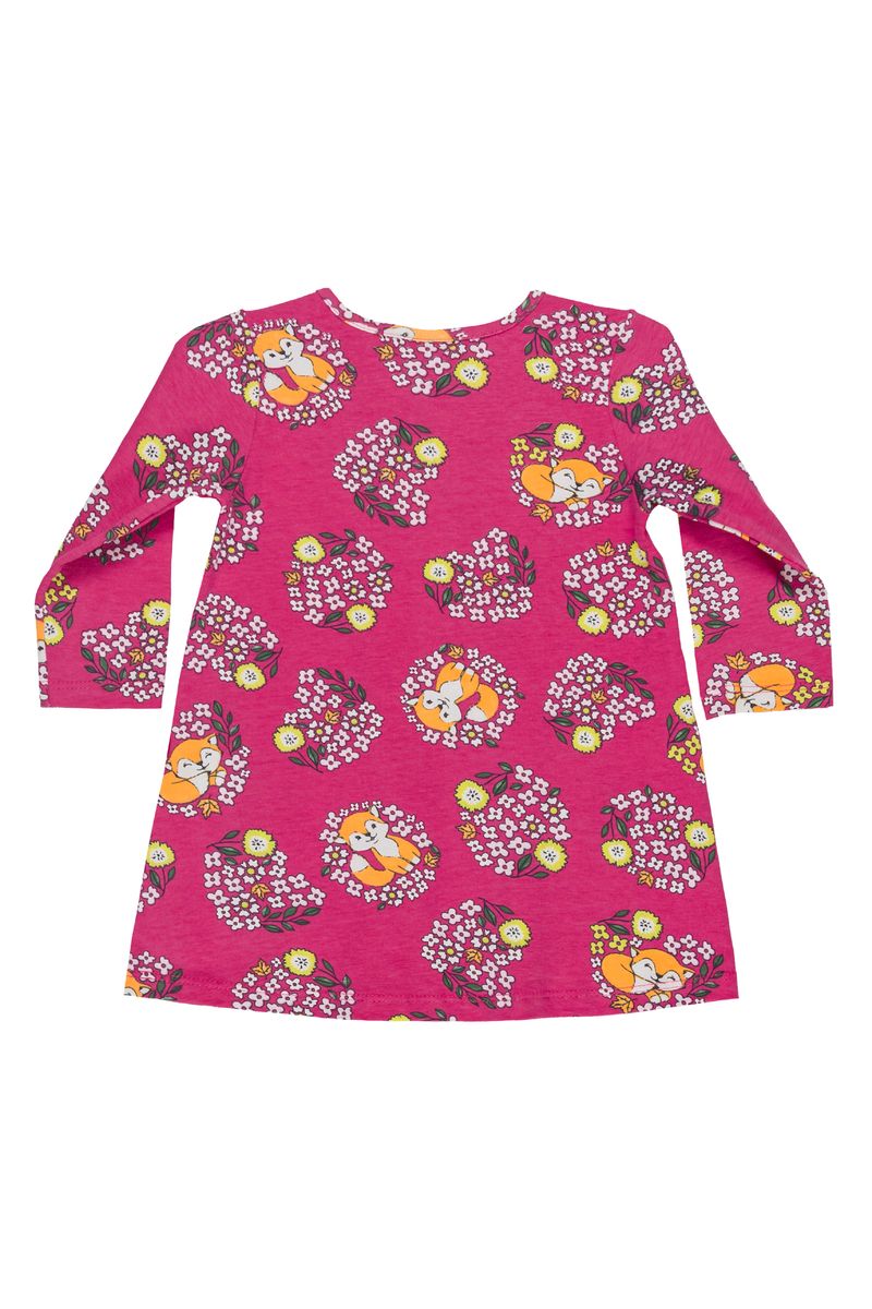 Bee-Loop---Vestido-manga-longa-em-Cotton-para-Bebes-Rosa