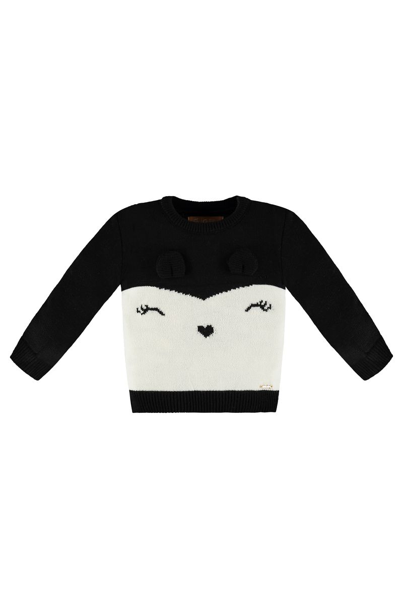 Up-Baby---Blusao-Infantil-Feminino-em-Tricot-Preto