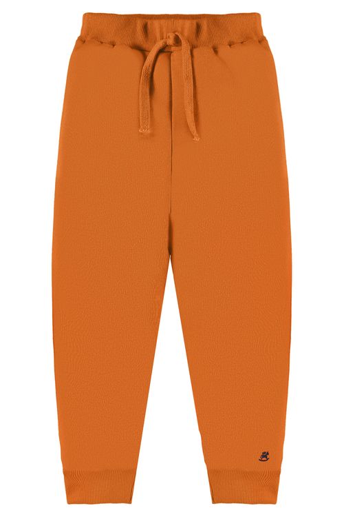 Calça Infantil Masculina Básica em Moletom (Laranja) Up Baby