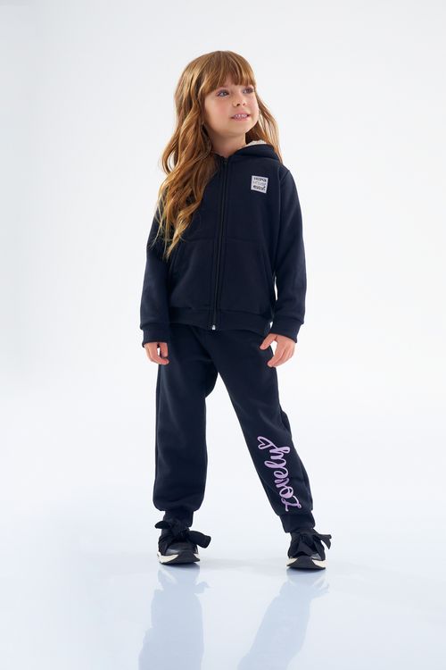 Conjunto de Inverno com Jaqueta e Calça Infantil para Menina (Preto) Up Baby