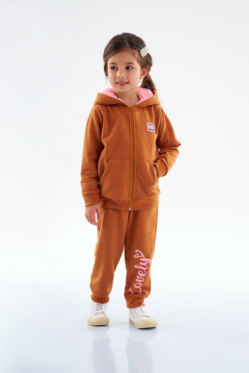 Conjunto de Inverno com Jaqueta e Calça Infantil para Menina (Marrom) Up Baby