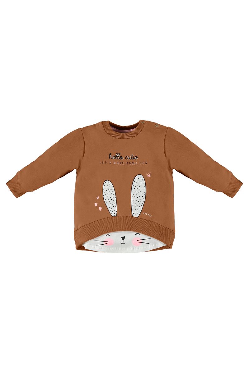 Up-Baby---Conjunto-para-Bebe-Menina-com-Blusao-e-Calca-em-Molecotton-Marrom