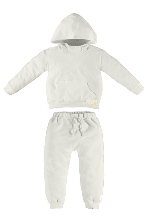 Conjunto de Inverno Unissex com Blusão e Calça em Molecotton (Off White) Up Baby