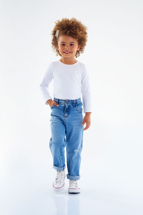 Calça em Jeans Infantil Feminina (Azul) Up Baby