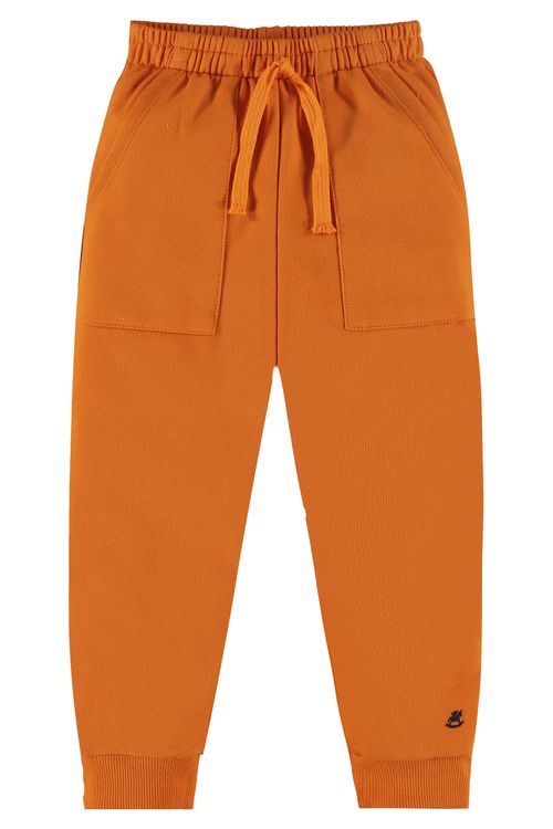 Calça Infantil Masculina em Moletom (Laranja) Up Baby