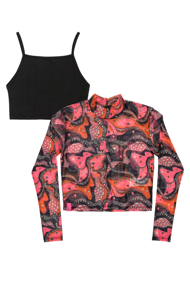 Gloss---Blusa-para-Meninas-Manga-Longa-em-Tule-com-Top-Juvenil-Rosa