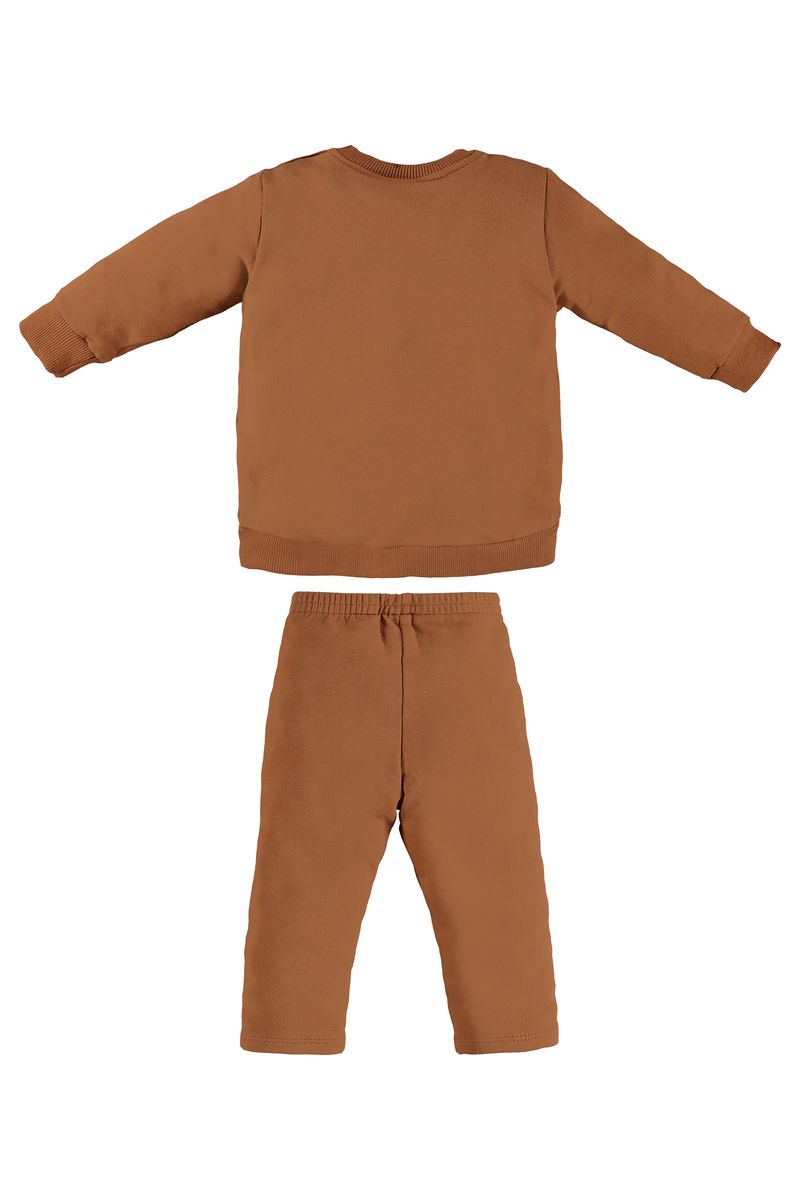 Up-Baby---Conjunto-para-Bebe-Menina-com-Blusao-e-Calca-em-Molecotton-Marrom