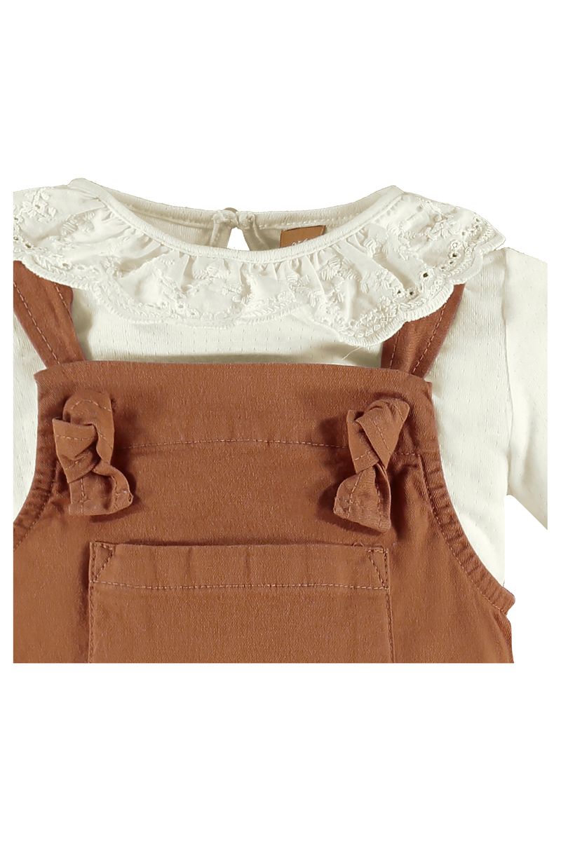 Up-Baby---Conjunto-de-Inverno-com-Jardineira-e-Blusa-para-Bebe-Menina-Marrom