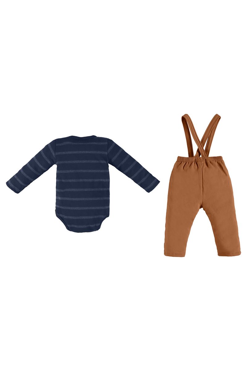 Up-Baby---Conjunto-com-Jardineira-e-Body-Manga-Longa-para-Bebe-Menino-Azul-escuro