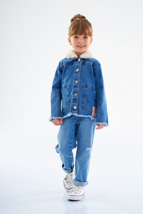 Jaqueta Jeans Infantil Feminina (Azul) Up Baby