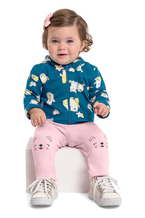 Conjunto Jaqueta e Legging Bebê (Azul) Quimby