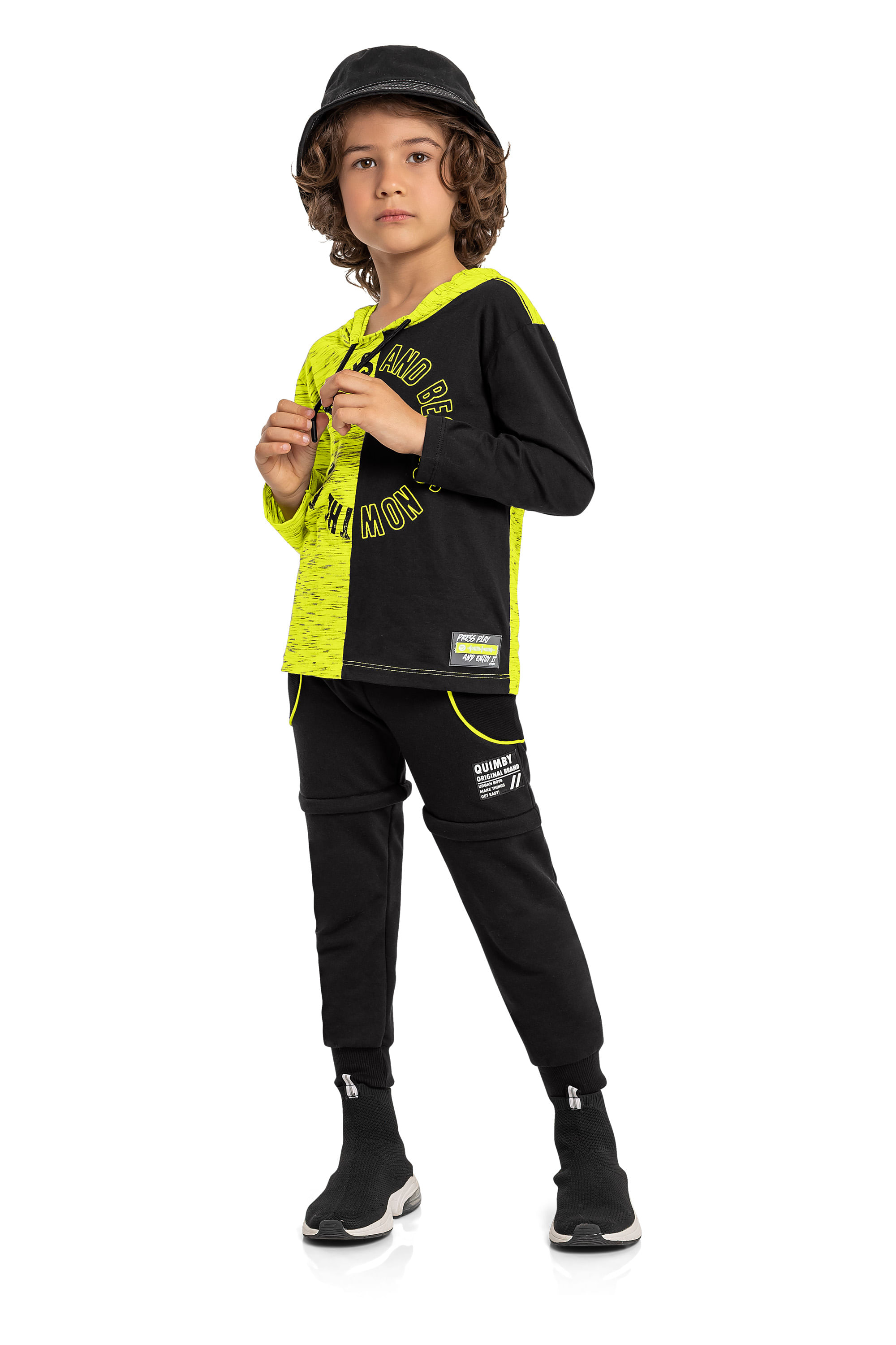 Camiseta Manga Longa Menino Infantil (Verde) Quimby