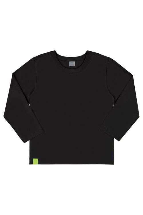 Camiseta Manga Longa Infantil Menino (Preto) Quimby