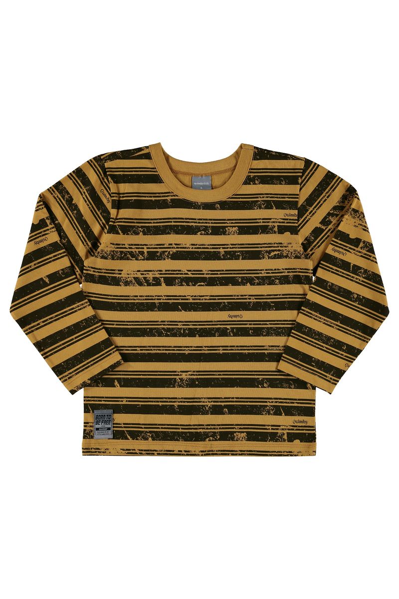 Quimby---Camiseta-Manga-Longa-Masculina-Infantil-Marrom
