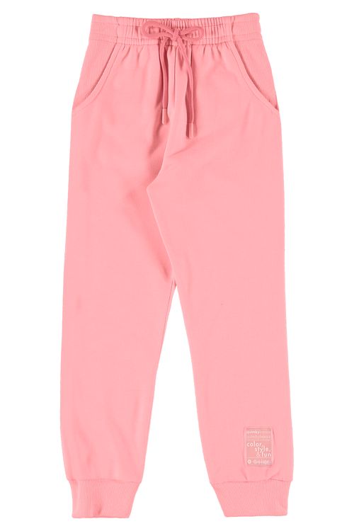 Calça Básica em Moletom infantil (Rosa) Quimby