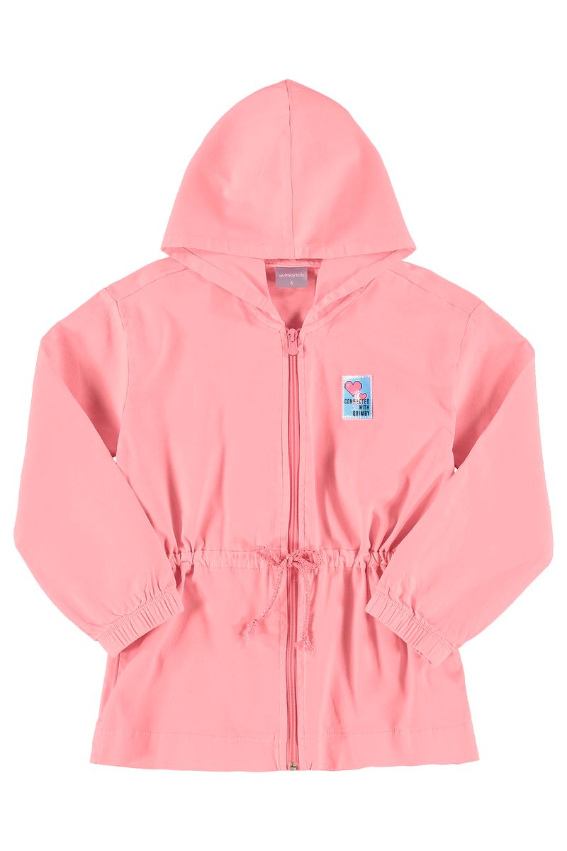 Quimby---Parka-Infantil-em-Sarja-para-Menina-Rosa