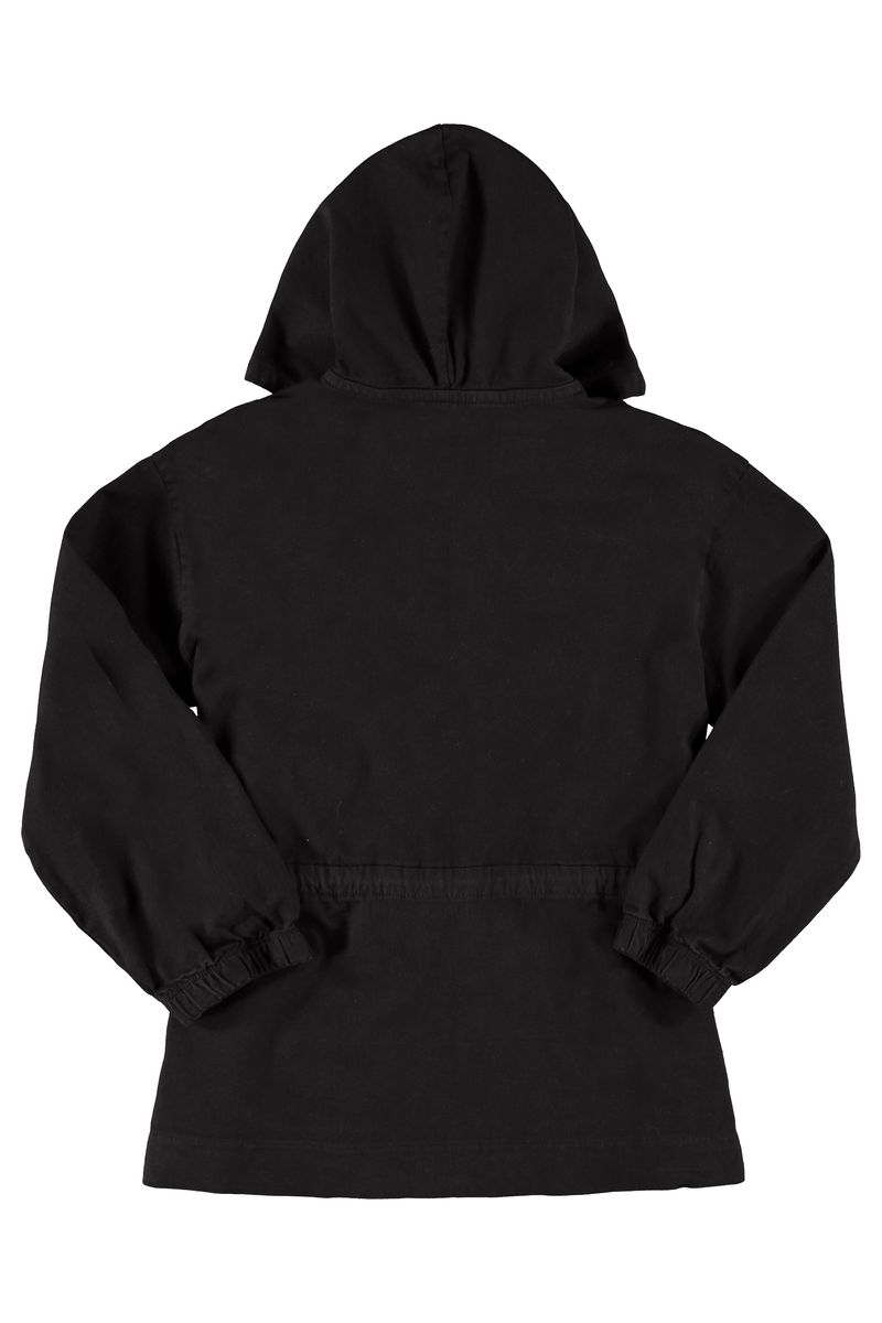 Quimby---Parka-Infantil-em-Sarja-para-Menina-Preto
