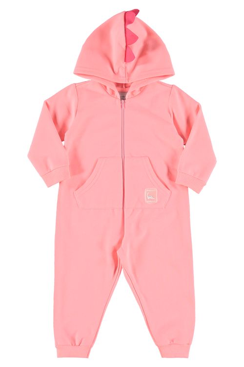 Macacão Básico em Moletom Bebê (Rosa) Quimby