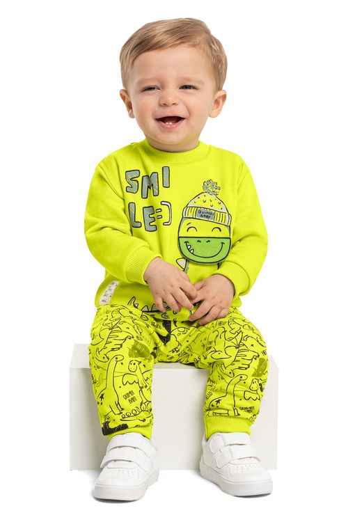 Conjunto Blusão e Calça Moletom Bebê (Verde) Quimby