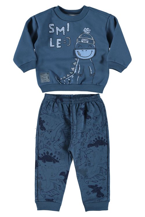 Conjunto Blusão e Calça Moletom Bebê (Azul) Quimby