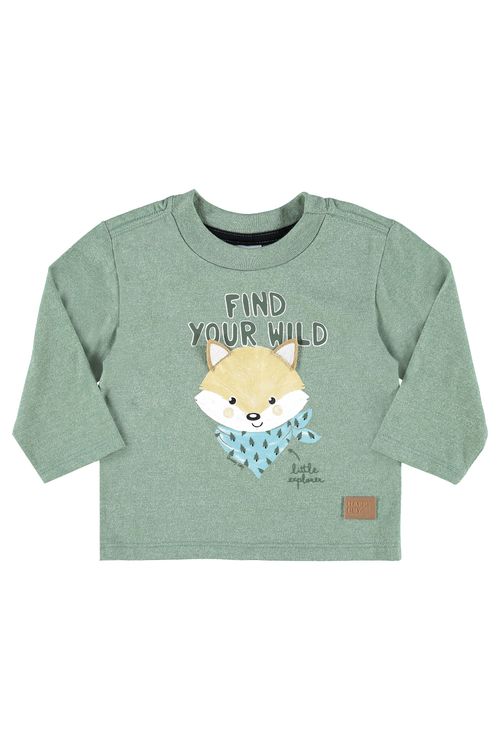 Camiseta Manga Longa Botonê Bebê (Verde) Quimby