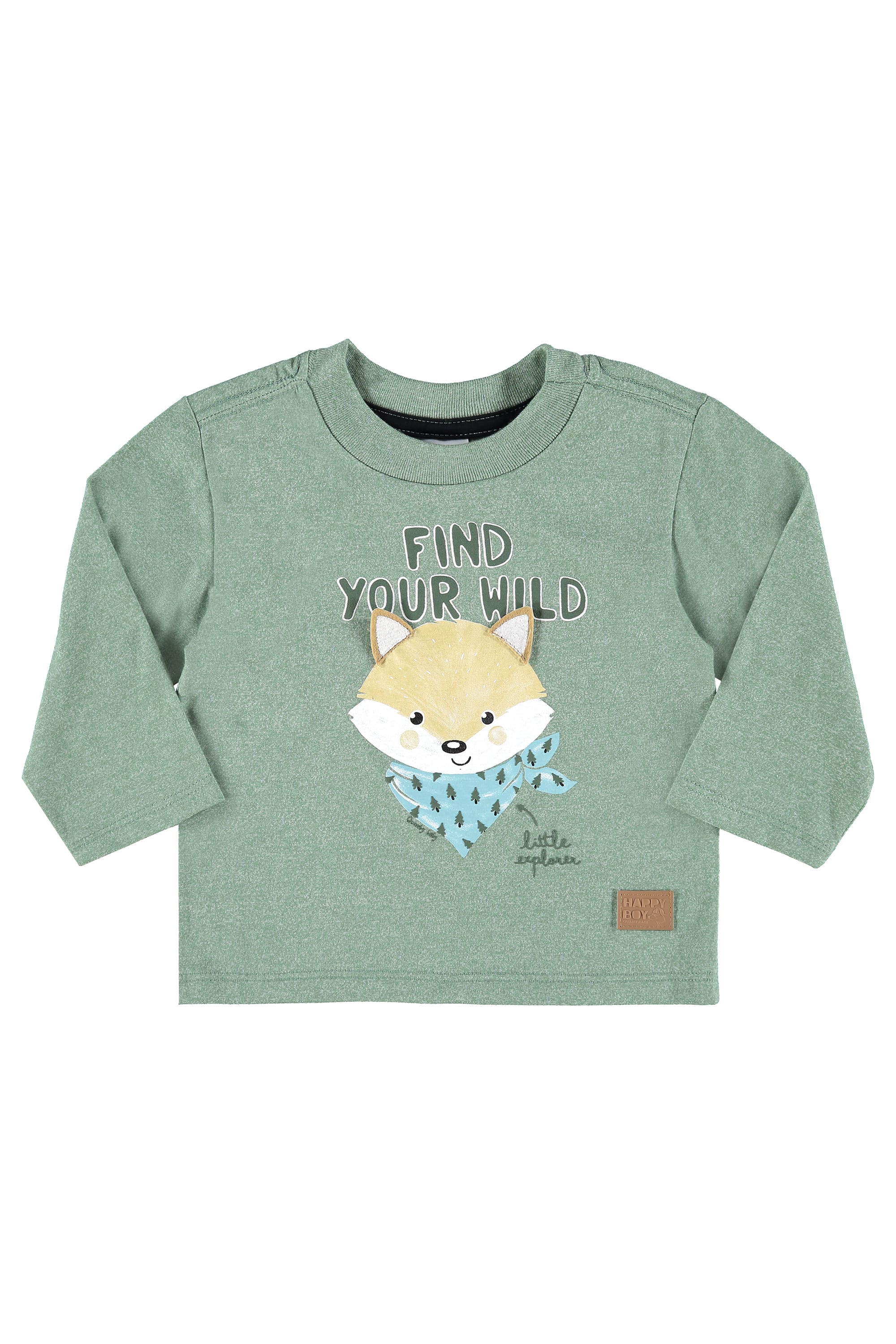 Camiseta Manga Longa Botonê Bebê (Verde) Quimby