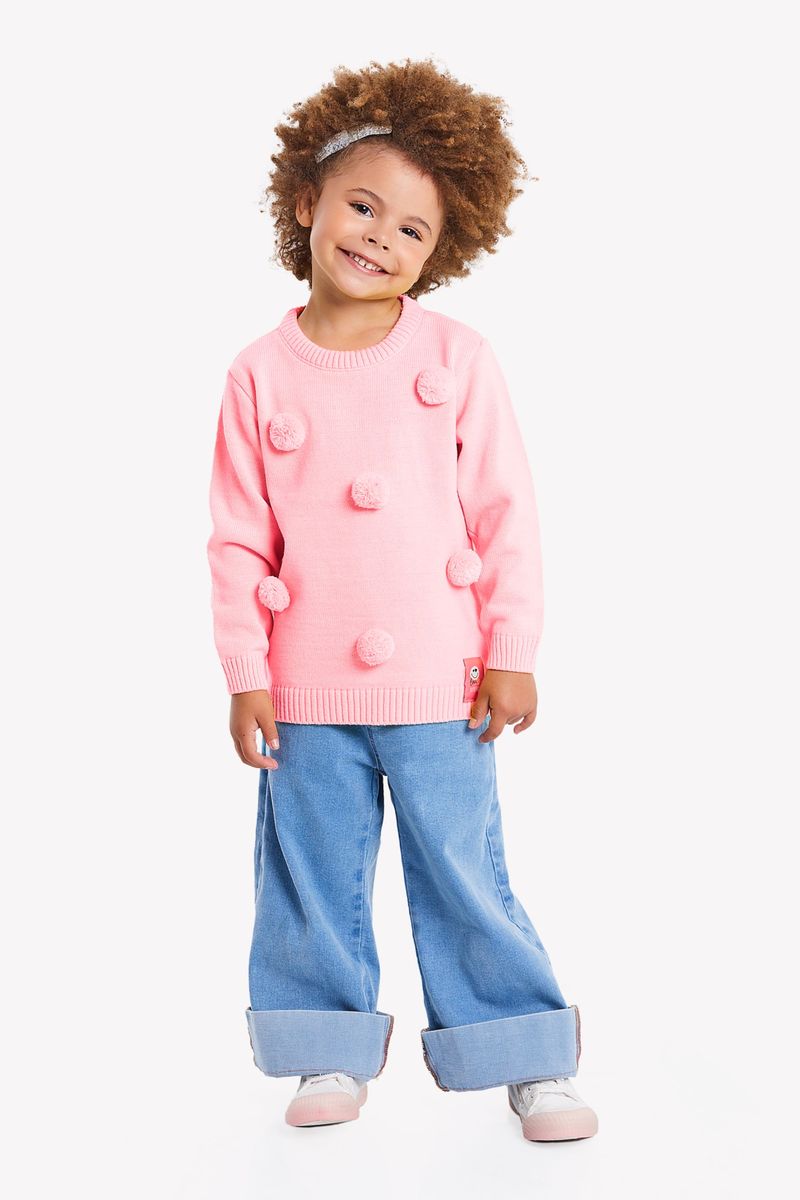 Up-Baby---Blusao-Feminino-Infantil-em-Tricot-Rosa-Pink