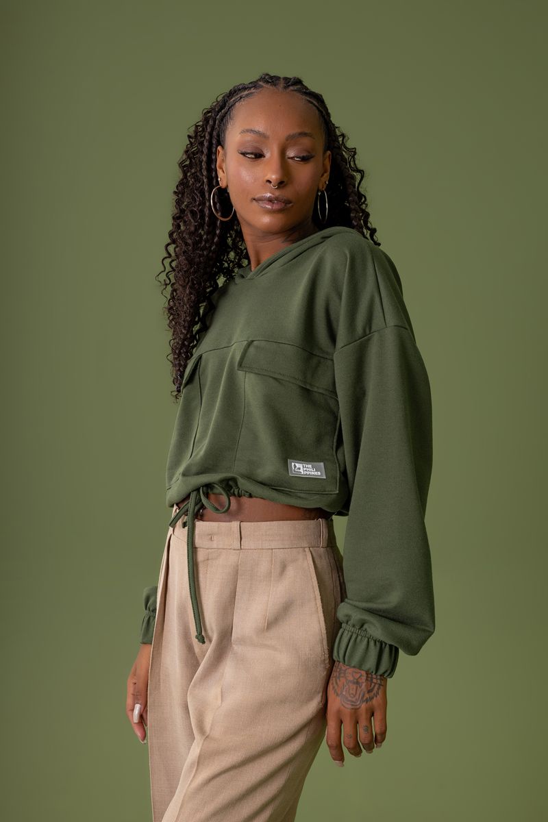 The-Philippines---Blusao-Cropped-em-Moletom-sem-Felpa-Feminino-Adulto-Verde