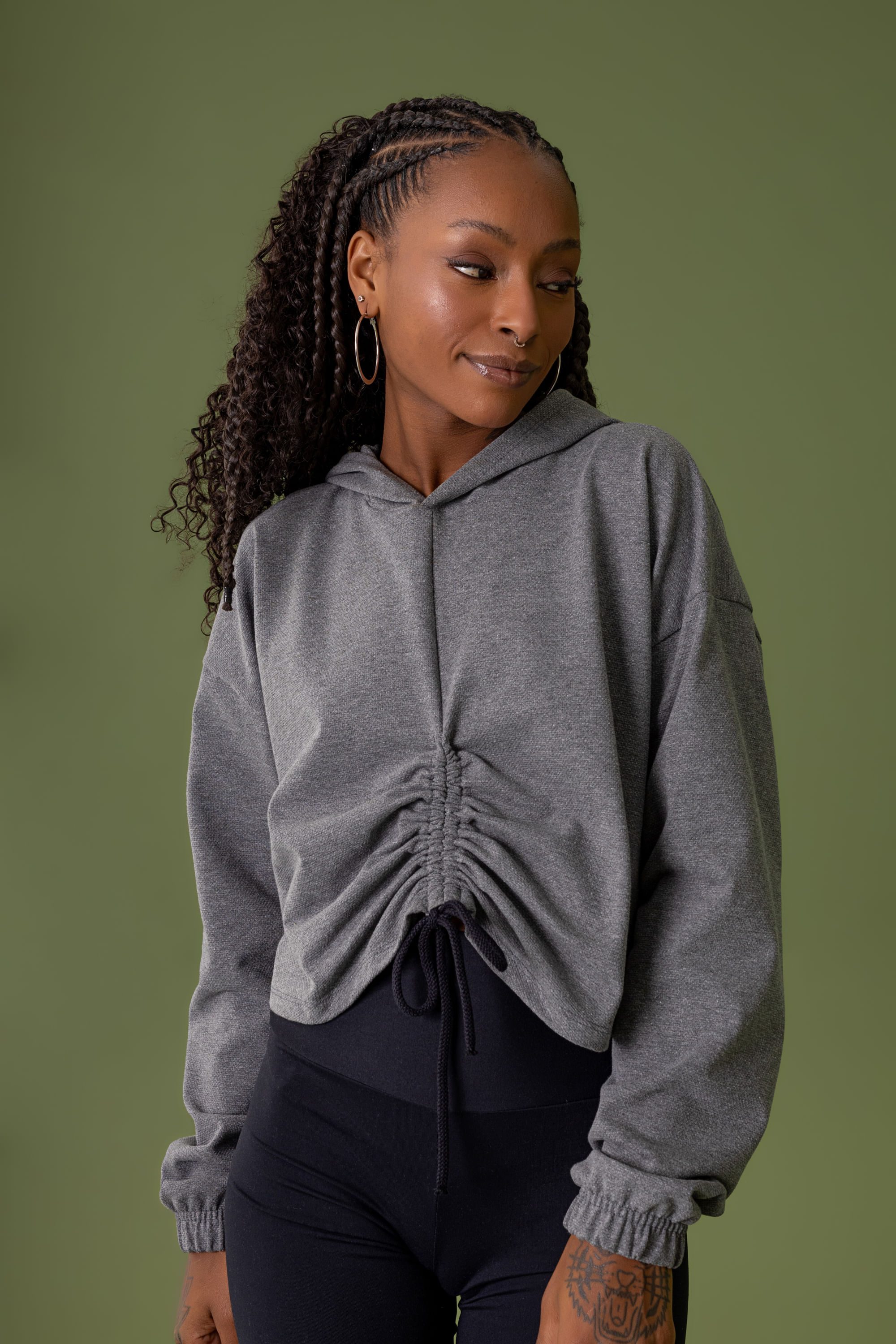 Blusão Moletom Urban Style Feminino (Cinza) The Philippines