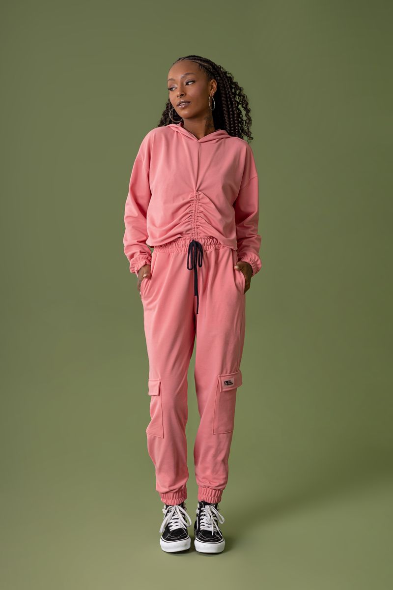 The-Philippines---Calca-de-Moletom-Casual-Feminina-Rosa