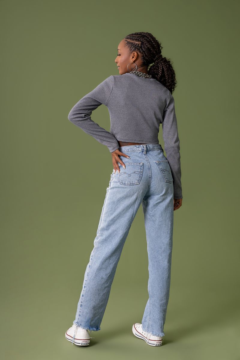 The-Philippines---Cropped-Manga-Longa-Ribana-Casual-Azul