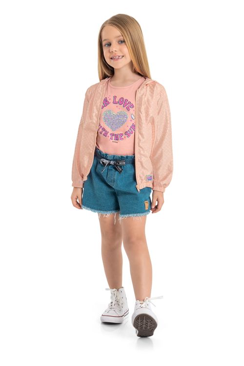Corta Vento Infantil Feminina em Poliéster (Rosa Claro) Quimby