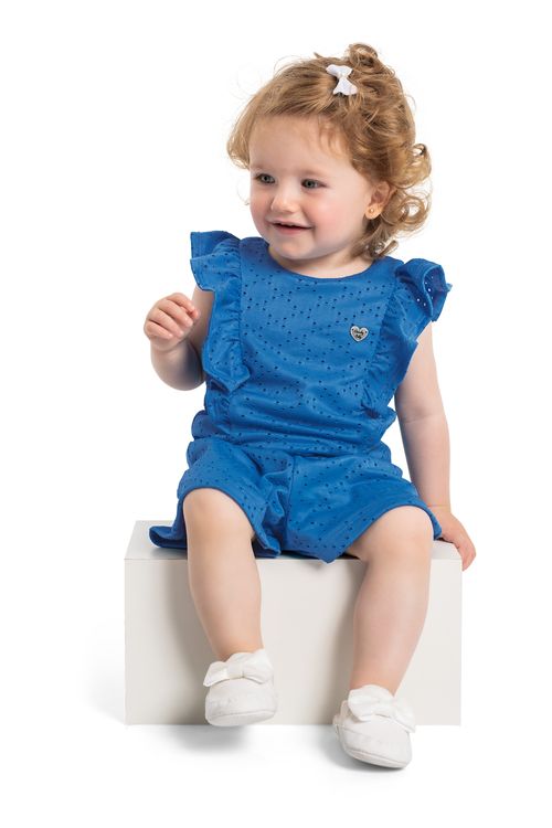 Conjunto com Blusa e Short para Bebês (Azul) Quimby
