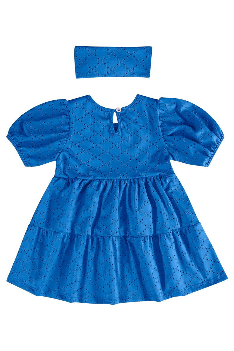 Vestido-de-Manga-Curta-e-Faixa-de-Cabelo--Azul--Quimby