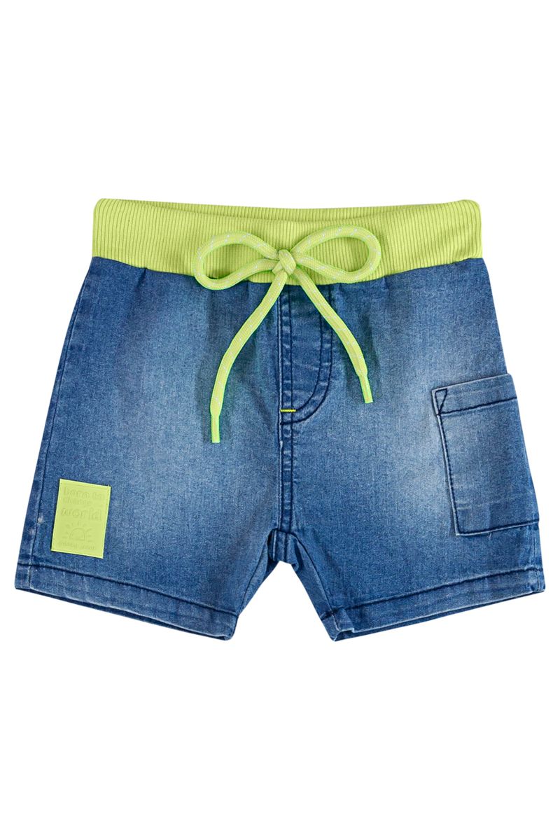 Bermuda-em-Jeans-com-Elastano-para-Bebe-Menino--Azul--Quimby