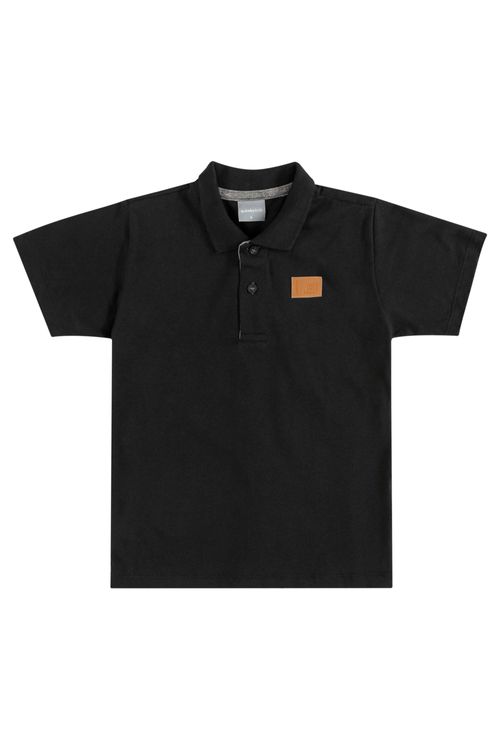 Polo Básica Infantil para Meninos (Preto) Quimby