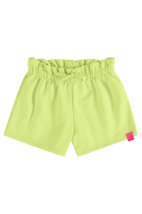 Short Básico Infantil Feminino em Moletom (Verde Claro) Quimby