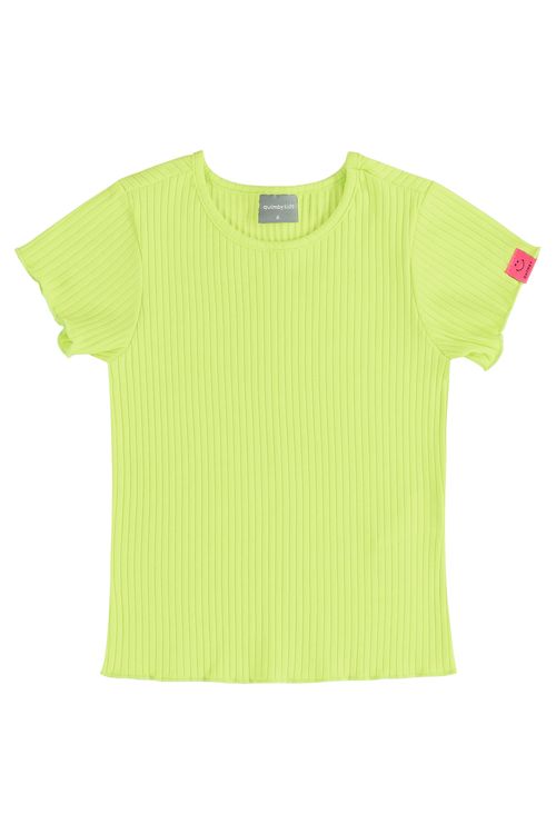 Blusa Básica Infantil Feminina em Ribana Canelada (Verde Claro) Quimby