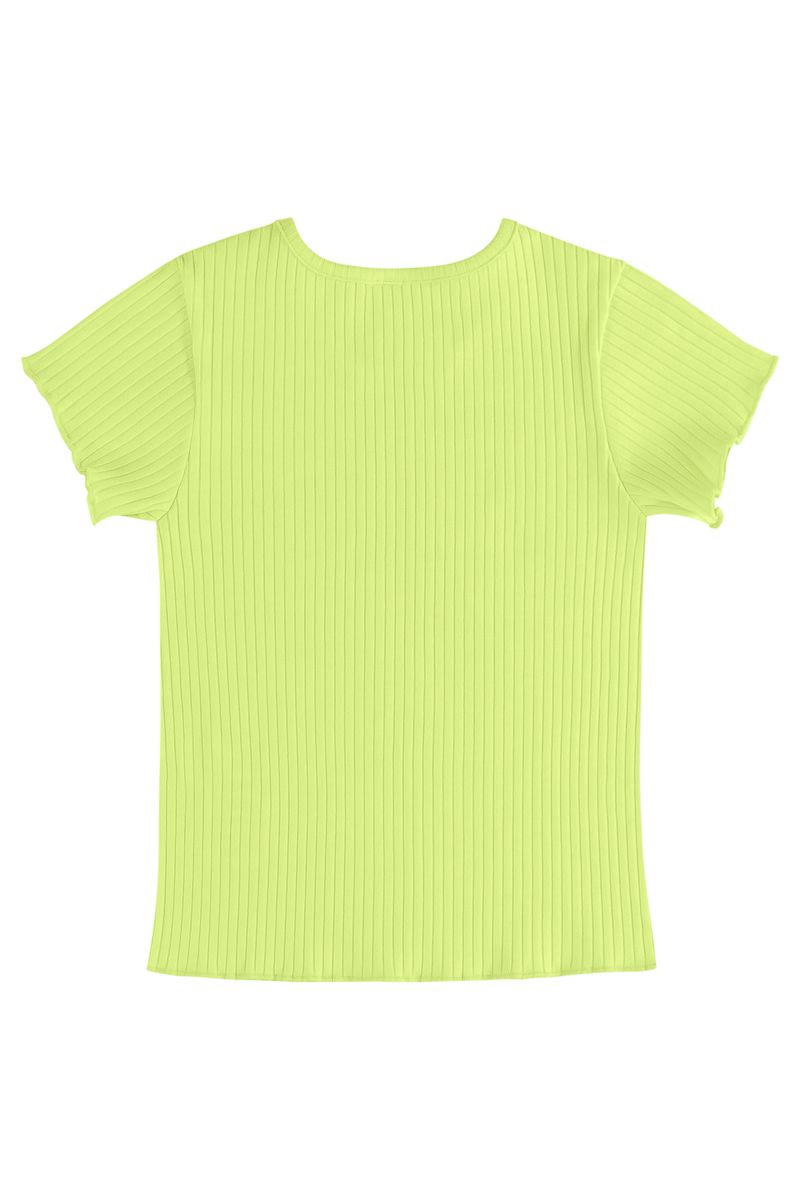 Blusa-Basica-Infantil-Feminina-em-Ribana-Canelada--Verde-Claro--Quimby