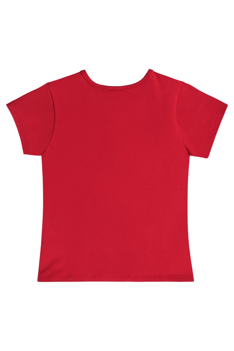 Blusa-Basica-de-Manga-Curta-Infantil-Feminina-em-Cotton--Vermelho--Quimby