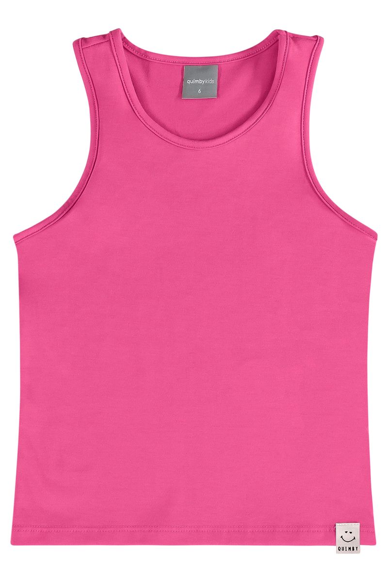 Regata-Basica-Infantil-Feminina-em-Cotton--Rosa-Pink--Quimby